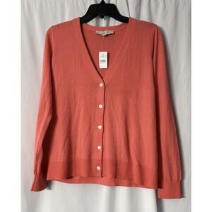 NWT‎ Ann Taylor LOFT Womens Long Sleeve Button Front Knit Sweater Size Medium